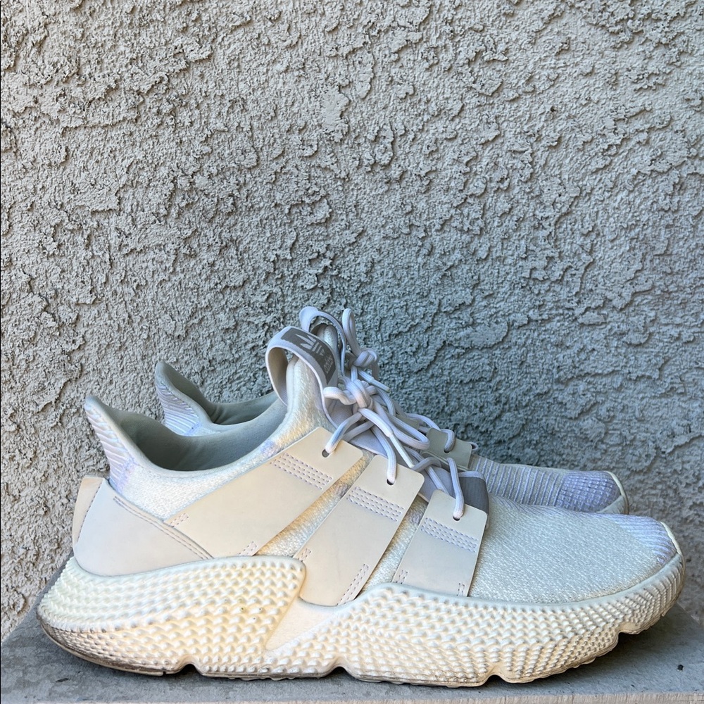 Adidas prophere white sneaker shoes bold lug sole men’s distressed heavy size 11